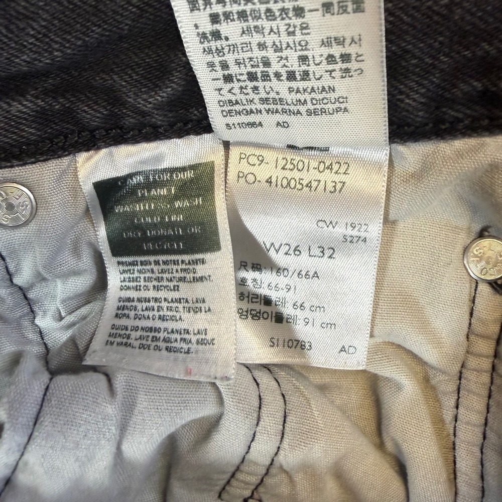 Levi's 501 Original Fit Distressed Jeans Women's Size 26 - 26x32 Black Denim - Picture 5 of 8